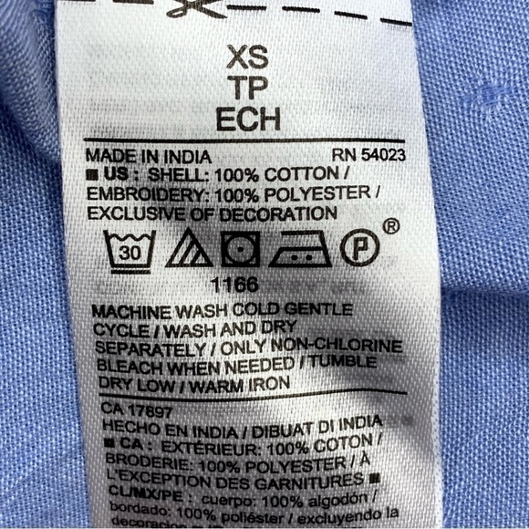 XS Old Navy Blue Embroidered Peasant Tunic Short Dress Boho Off Shoulder - Picture 7 of 7